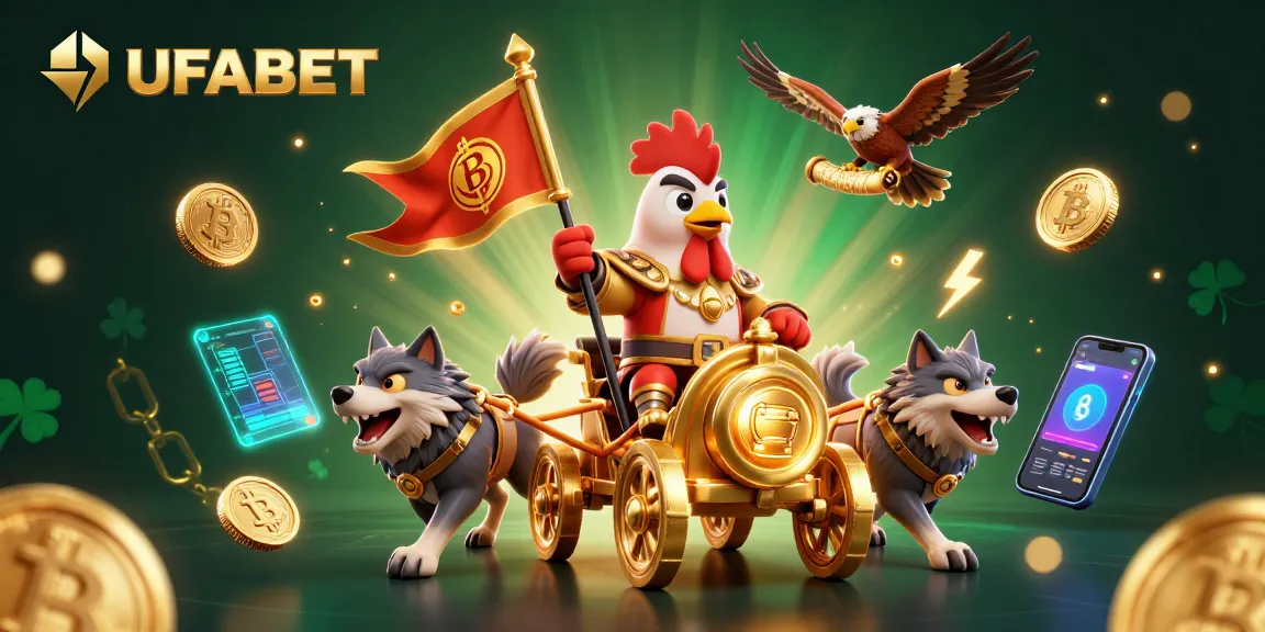 Experience UFABET action with vibrant 3D illustrated characters and dynamic casino elements.