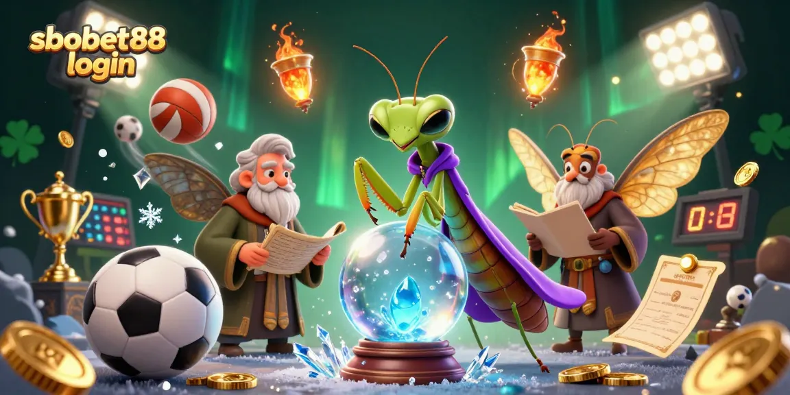 Experience sbobet88 login with vibrant sports elements and mystical characters engaging in interactive betting.