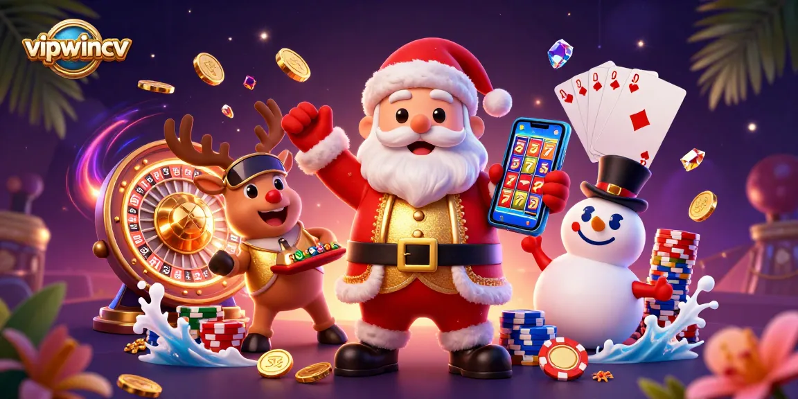 Join Santa Claus and friends in the vibrant vipwincv casino, celebrating with slots and jackpots!