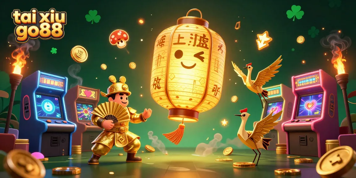 Play tai xiu go88 with vibrant 3D illuminated characters in an exciting casino setting.