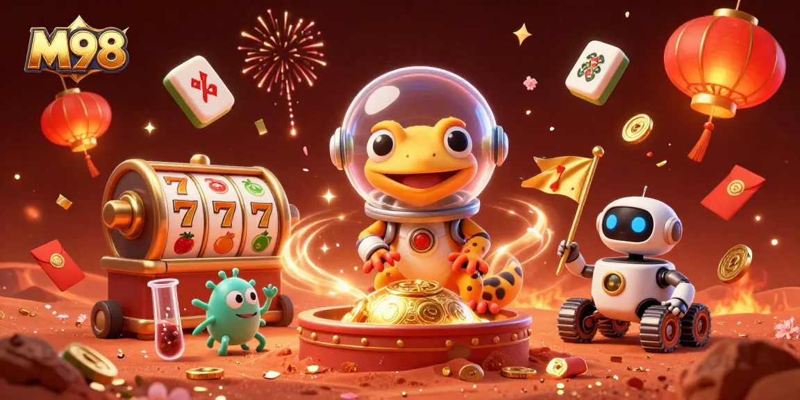 Experience the excitement of M98 as the gecko discovers a golden casino on Mars!